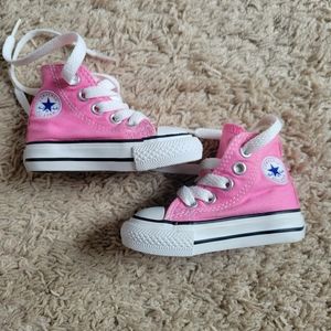 Converse High Top Toddler Shoes Pink Size 2